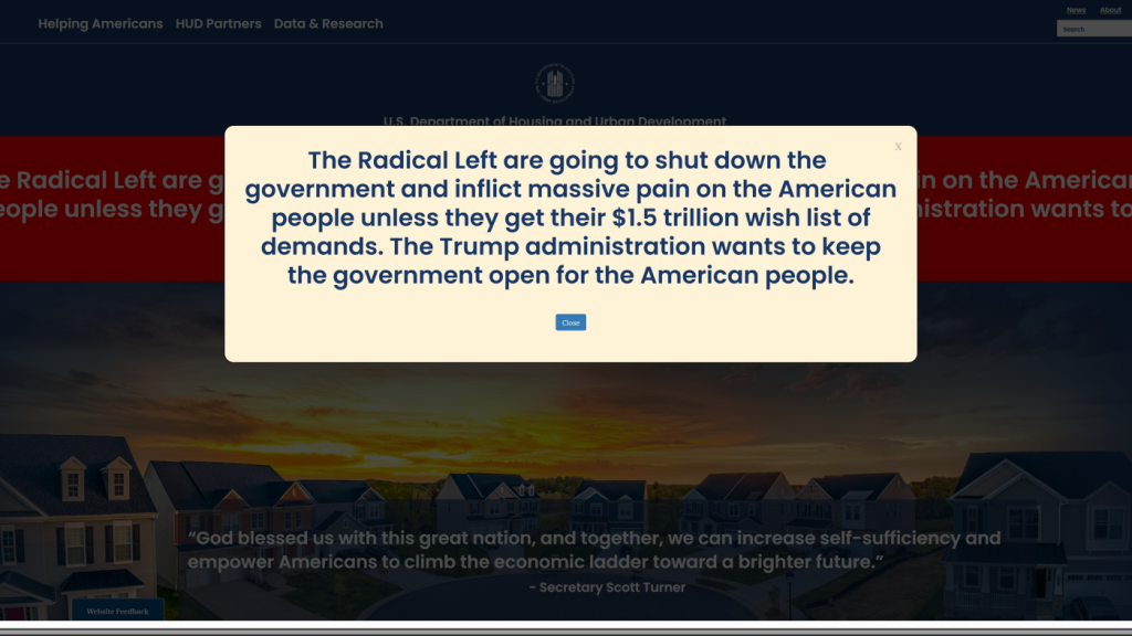 Federal agencies are told to blame Democrats for a shutdown : NPR
