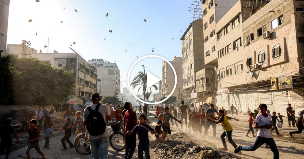 Israel Drops Leaflets Ordering Gaza City Evacuation