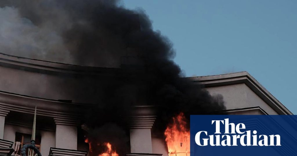 Largest Russian air attack of war sets fire to Ukrainian cabinet building | Ukraine