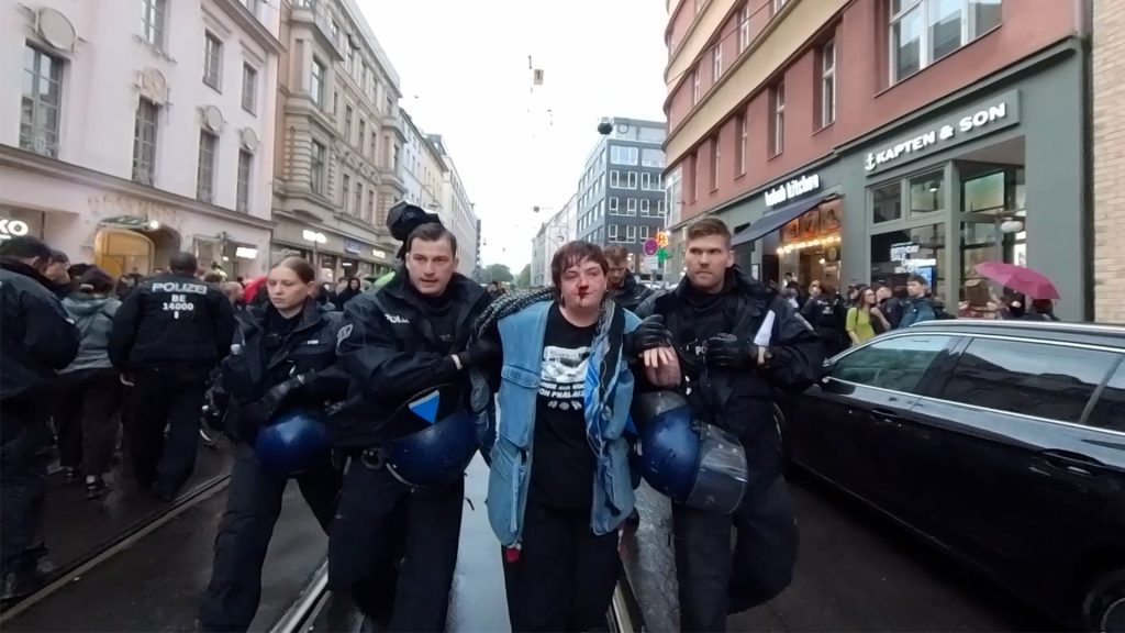 Pro-Palestinian protester speaks out on German police attack