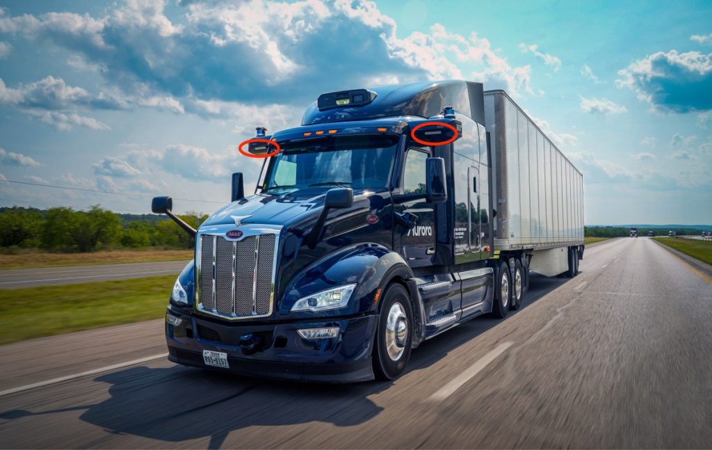Aurora expands self-driving trucks route to El Paso Aurora cab-mounted warning beacons
