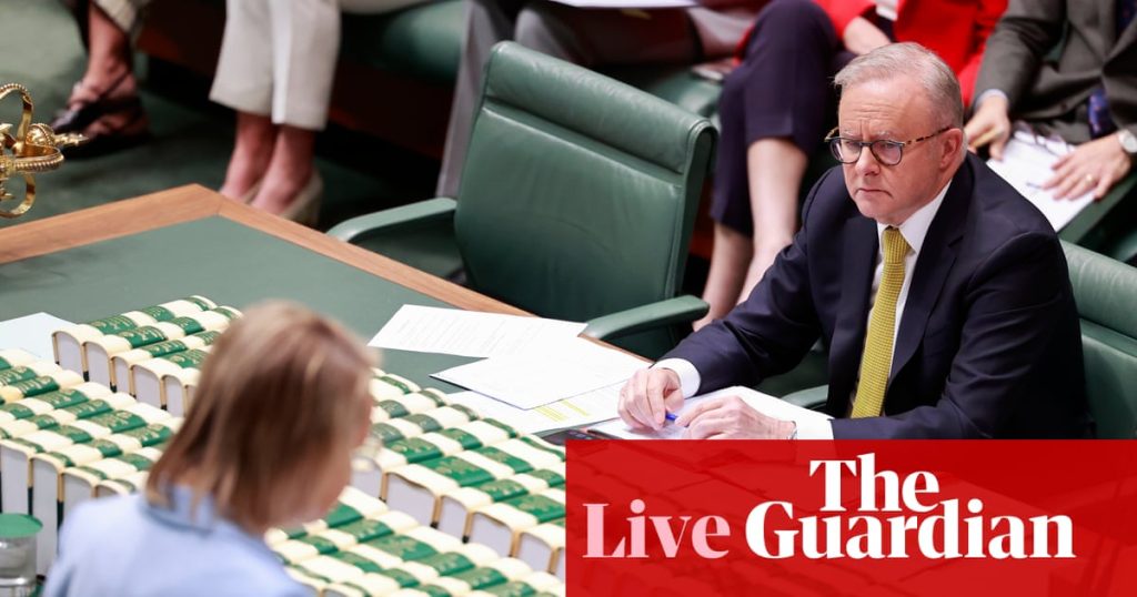 Australia politics live: Ley takes aim at Albanese government’s 7 October response as question time returns | Australian politics